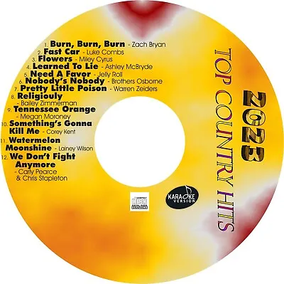 CUSTOM KARAOKE 2023 TOP COUNTRY 12 GREAT SONGS Cdg CD+G HARD-TO-FIND LUKE LAINEY • $26.95