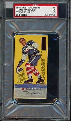 1971 Post Shooters Stickers #9 Frank Mahovlich Blue PSA 5 EX LOOK! • $125