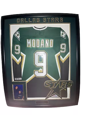 NEW Framed Signed Dallas Stars Mike Modano Nhl Hockey Jersey! • $750