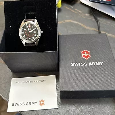 NOS Victorinox Swiss Army Wristwatch With BOX Manual #241084 Leather Strap • $70