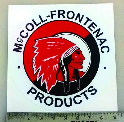 Vintage McColl Frontenac Products Gasoline Sticker 9  Diameter • $12.79