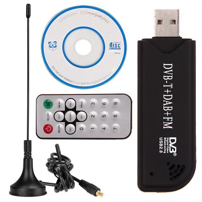 USB2.0 Digital DVB-T SDR+DAB+FM HDTV TV Tuner Receiver Stick HE RTL2832U+FC0012 • £17.51