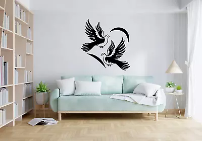 Birds Heart Sticker Wall Love Home Art Decoration Home Decor Decal DIY Vinyl • £4.50