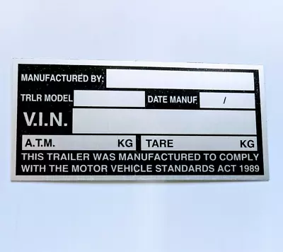 $4 • Buy Blank Trailer Vin Plate / Compliance Plate