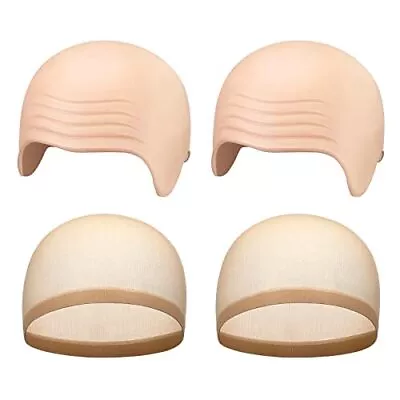 2 Packs Halloween Bald Caps Makeup Latex Bald Head Wig Cap Bald Hat Costume A... • $27.44