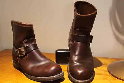 Durango Vintage Brown Leather 8   Tall 1.5   Heel Engineer Boots Men's SZ 9.5 E • $55