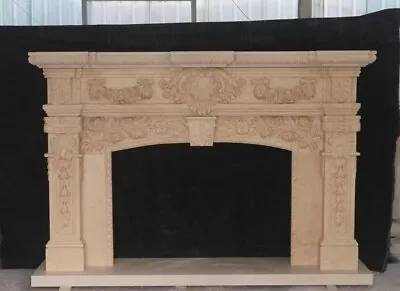 Hand Carved Customized White Marble Fireplace Mantelmarble Mantel Lmx • $3420