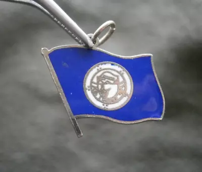 Minnesota (?) State Flag Vintage Sterling Silver & Enamel Charm Pendant  2.2g • $9.50