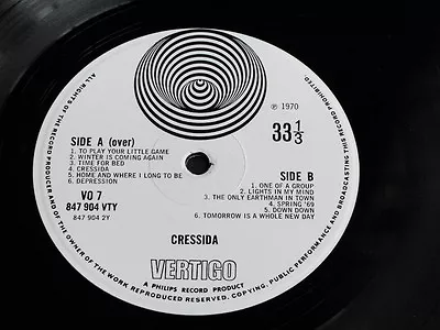 CRESSIDA  UK 1970 1st  PHILIPS VERTIGO Swirl VO 7 847-904VTY Britpop LP.EX Audio • $1350