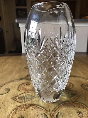 Vintage Waterford Lead Crystal Diamond Cut 9.25” Vase 4.25 Lbs • $46