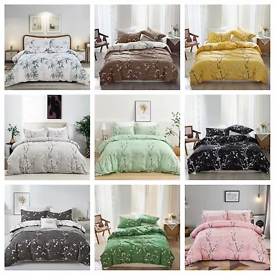 Branch Floral Quilt Duvet Doona Cover Set Queen King Size Bed Pillowcases Leaves • $30.30