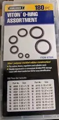 180 Piece Viton O-Ring Kit Excellent Protection High Heat Applications  • $19.75