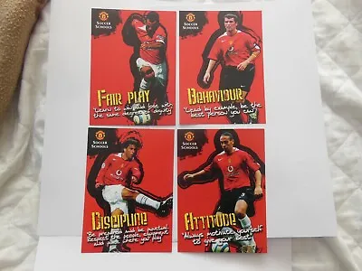 4 Rare Manchester United Soccer Schools Postcard Sized Cards • £1.99