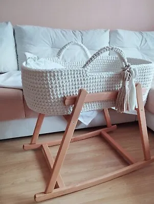 Baby Moses Basket Boho Baby Bassinet With Stand • $176