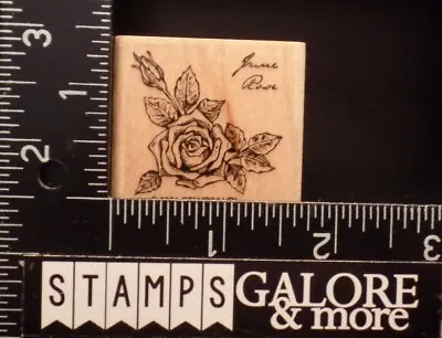 Stampin' Up! Rubber Stamps 2001 FLOWER OF THE MONTH BIRTHDAY JUNE ROSE #08 • $3.19