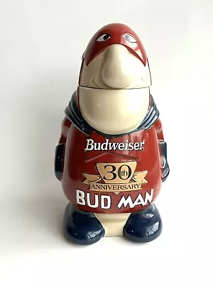 Bud Man 30th Anniversary Lidded Beer Stein CS401 Anheuser Bush Ceramarte Brazil • $39.95
