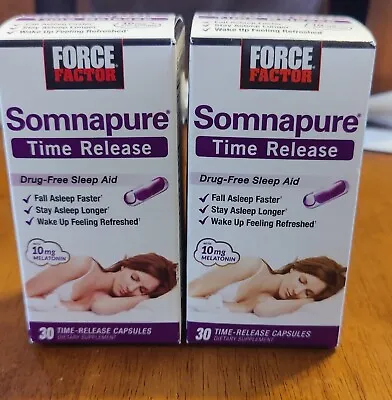 2 Boxes X 30 Caps = 60 Force Factor Somnapure Sleep Aid Melatonin 10mg EXP 04/24 • $24.98