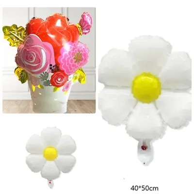 Mothers Day Flower Bouquet Daisy Flower Foil Balloons Birthday Party Decaration • £1.99