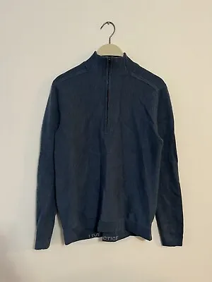 Lululemon Mens Merino Wool Engineered Warmth Half Zip Sweater Blue Medium • $29.07