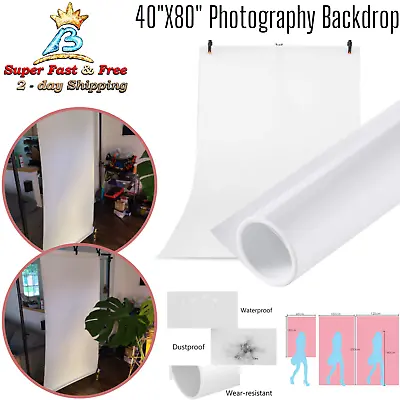 Photography Backdrop Paper Matte Background Seamless PVC Vinyl White 40  X 80  • $50.10