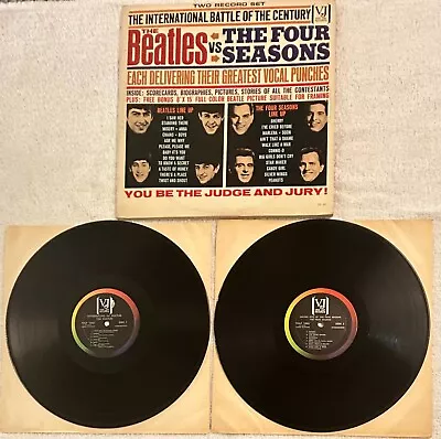 THE BEATLES Vs THE FOUR SEASONS 2 LP Vinyl Record 1964 Vee Jay DX 30 • $57