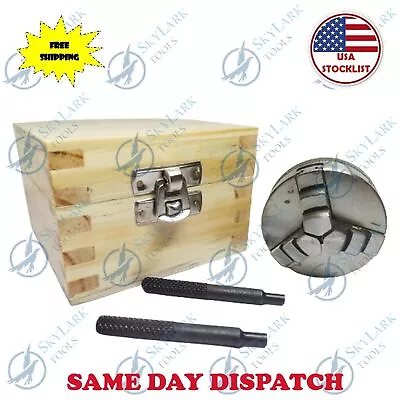 50MM Mini Lathe Chuck 3 Jaw Self Centering M12 X 1 Unimat Thread Wooden Box • $113.98