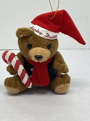 $8.50 • Buy Harley Davidson Teddy Bear Christmas Ornament Candy Cane 2000 Free Shipping