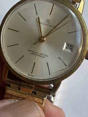 $345 • Buy Vintage Bucherer Chronometer Gold Filled Swiss-Made Automatic Men's Watch.Run