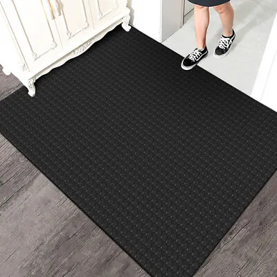 Wear-resistant Commercia Rubber Floor Matting 3MM Heavy Duty Black Mat Anti Slip • £9.95