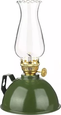 Retro Oil Lamp With Metal Belt Handle 7.48in - GREEN • £10