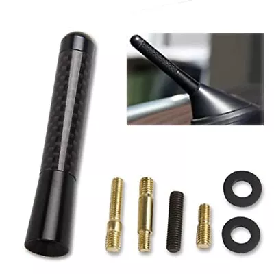 3inches Car Antenna Carbon Fiber Radio FM Antena Black Kit Universal Screw New • $7.69