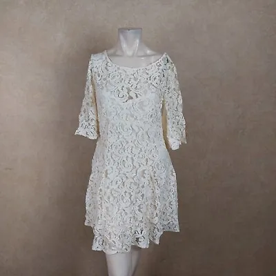 Free People New Womens Dress Ivory Lace Lined Dress NWT  __ NWT B13F1 • $22.93