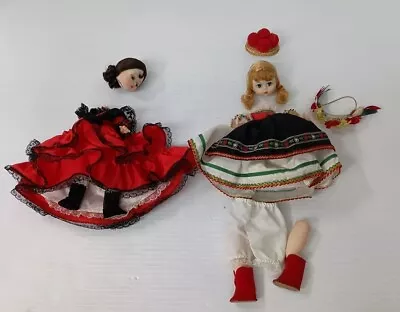 2 Clothed 7” Madame Alexander Dolls -Spain & Poland PARTS ONLY Needs Restringing • $23.99