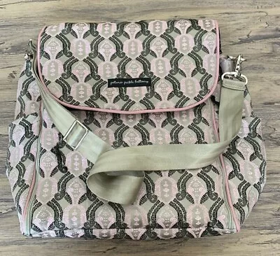 PETUNIA PICKLE BOTTOM Large Pink Multicolor Messenger Diaper Bag W/ Changing Pad • $19.99