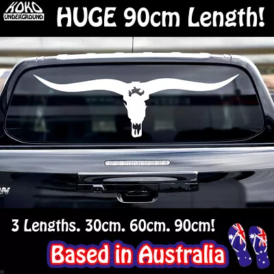 Demon Long Horn Sticker Car Decal 4x4 Country Williams Bull Ute Longhorn Banner • $27.88