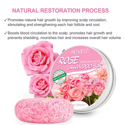 Natural Soap Moisturizer Organic Nourishment Rose Shampoo Bar Hair Soap Care • $12.90