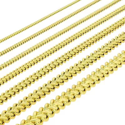 10k Yellow Gold 1.5mm-6mm Franco Square Box Necklace Bracelet Chain 7  - 30  • $83.98