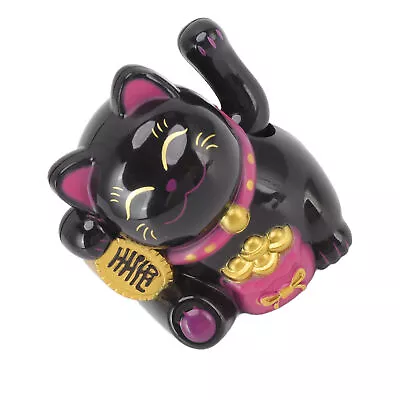 HG (Sit Sideways Black)Chinese Lucky Cattune Cat Decoration Waving Arm Solar SL • $15.06