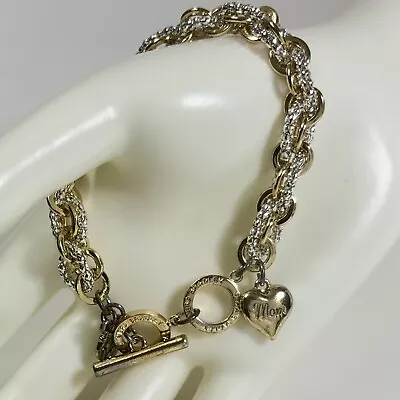 Vera Bradley Stardust Two Tone   Mom  Heart  Charm Bracelet • $6.99