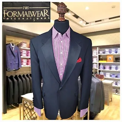 48L Formalwear Int'l Black Tuxedo Smoking Jacket Suit Coat Mens Blazer  • $85