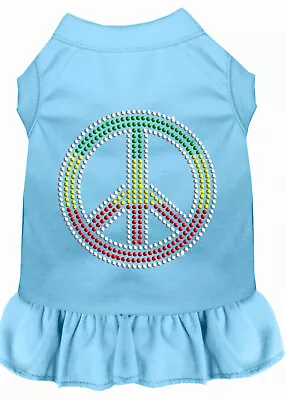 Rhinestone Rasta Peace Dress Baby Blue • $34.19