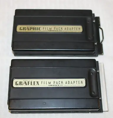 2 - GRAFLEX GRAPHIC Model 2 FILM PACK ADAPTERs For 2 1/4 X 3 1/4  With Slide • $14.95
