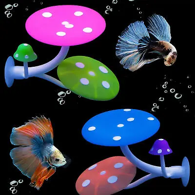 Aquarium Artificial Mushroom Betta Hammock Fish Resting Bed Fish Tank Decoration • $9.09