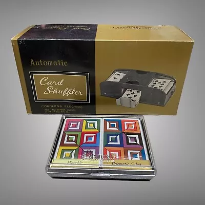 Vintage NOS Stancraft Automatic Cordless Card Shuffler & Playing Cards SEE VIDEO • $43.52