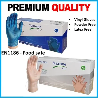 £1.49 • Buy Disposable Vinyl Gloves Powder Latex Free Work Strong Tattoo Food BOX 100 / 1000