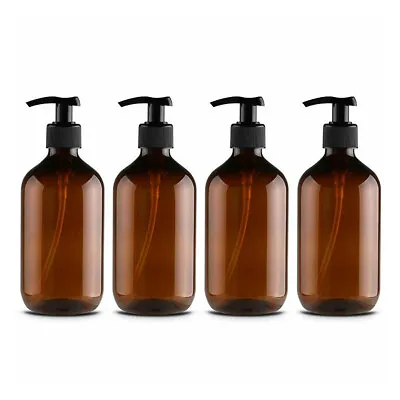 £5.69 • Buy 4pcs Reusable Hand Pump Dispenser Bottle Bathroom Shower Gel Shampoo 500ml