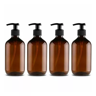 £5.99 • Buy 4pcs Reusable Hand Pump Dispenser Bottle Bathroom Shower Gel Shampoo 500ml