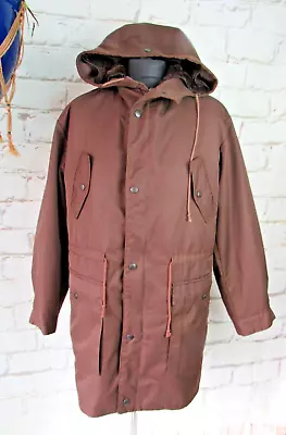 NOS Vintage DDR German Army Style Brown Parka With Faux Fur Lining Size 46 • £65