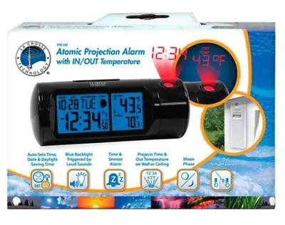 La Crosse 616-143 Projection Alarm Clock 7.1  Black Digital Plug-In Black • $40.18