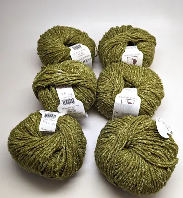 6 Balls Elsebeth Lavold 80% Wool/ 20% Silk 50g 104yds 18 Sap Green Silky Wool XL • $64